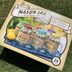 Mason Jar Drink Set