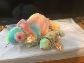 TY set Rainbow beanie and buddy