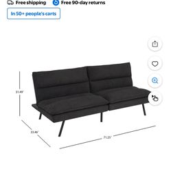 Black pillow top futon couch in great condition