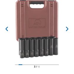 Matco Tools 1/2" Drive 14 Piece Metric 6 Point Deep Impact Socket Set