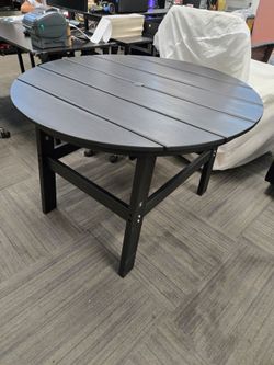 Black Round Outdoor Patio Coffee Table