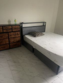 Bed with mattress