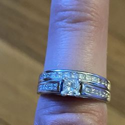 1 CT Diamond Princess Cut Bridal Set