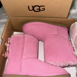 UGG Boots Bailey Pink Bow Striped 