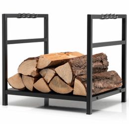 Modern Black Metal Firewood Rack / Log Holder – Barely Used