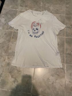 John Varvatos Star USA “I’m On Vacation” Skull Palm Trees T-Shirt SZ XL