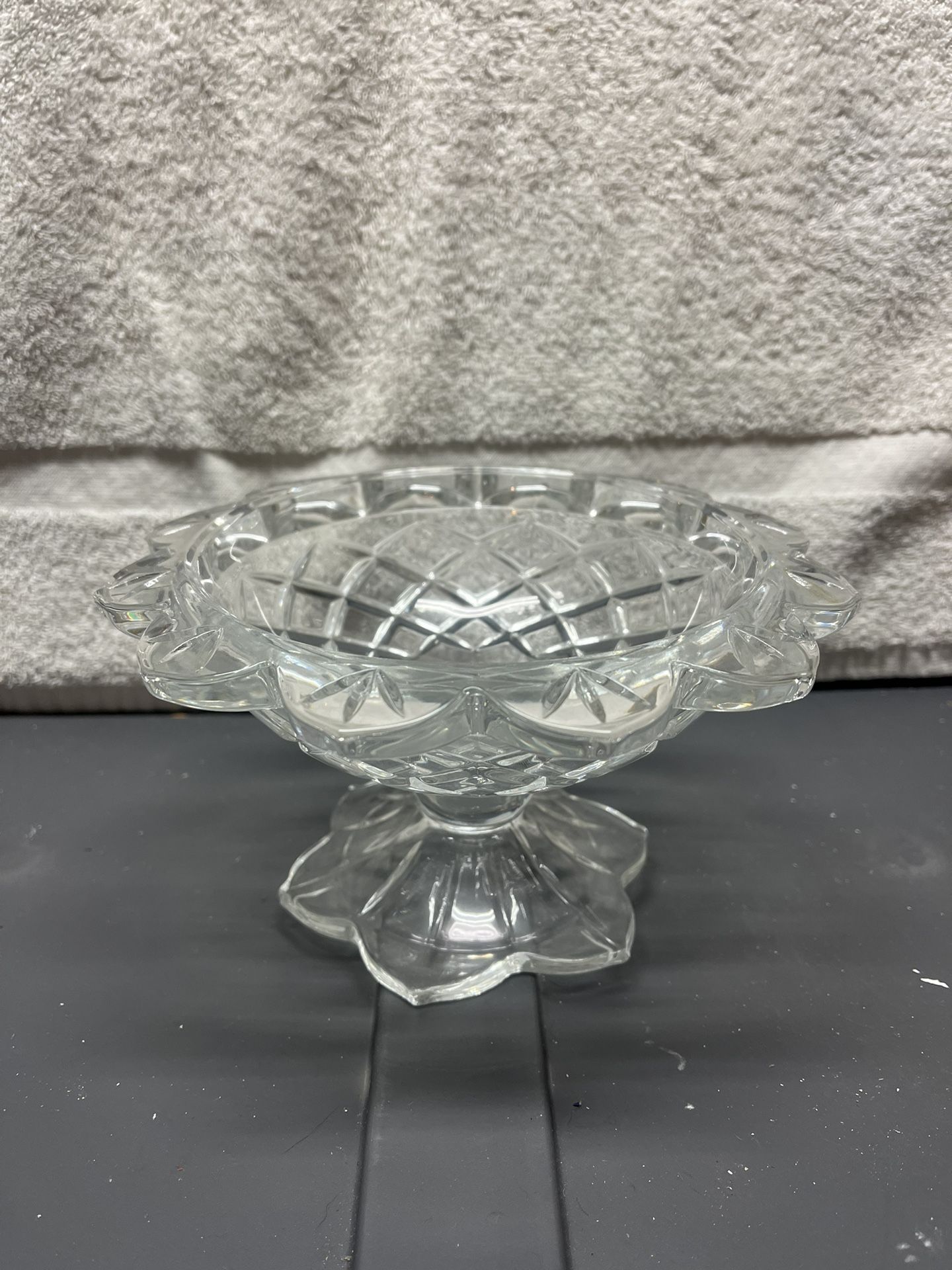 Vintage Glass Pedestal Candy Dish
