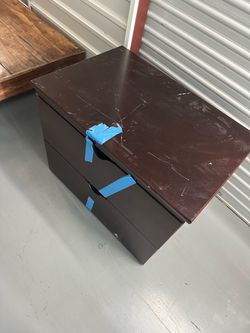 2-Drawer Wood Filing Cabinet Dark Brown