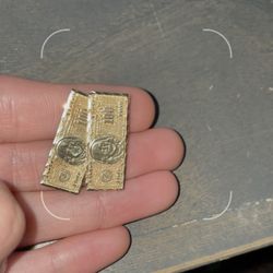 10k gold 100$ bill earings 