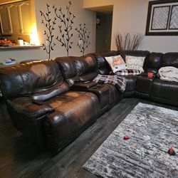 Leather Reclining Sectional