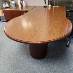 FREE - Mahogany Desk w/ File Cabinet  (Victorville)