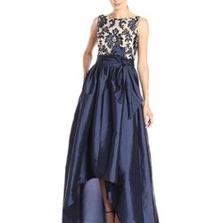 Adrianna Papell - (contact info removed)0 Sleeveless Floral Bateau Hi-Low Ballgown
