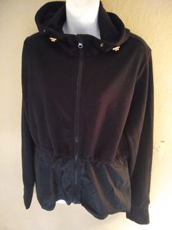 Large Black Full Zip Workout Jacket