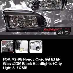 92-95 Civic Black Headlights