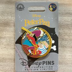 New Disney Pin Peter Pan Limited Edition 4000 Hook Smee Glitter Sky