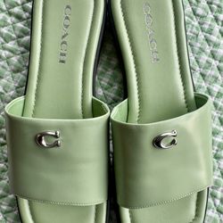 COACH Women's Florence "C" Lug-Sole Slip-On Slide Flat Sandals