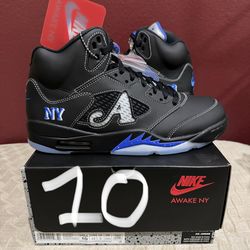 MENS SIZE 10 NIKE AIR JORDAN 5 RETRO AWAKE NY BLACK