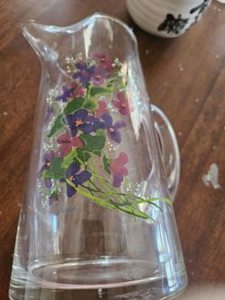 Hand painted Avon pitcher