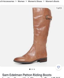 Sam Edelman Patton Riding Boots Leather Knee-High Women's Size US 8M