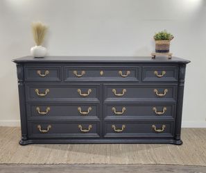 Vintage 9-Drawer Charcoal Dresser