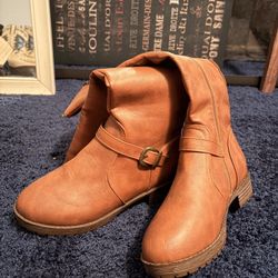 Brown Suede Calf High Boots 