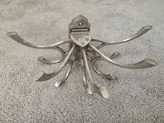 Vintage 5 Arm Swivel Wall Coat Hook Folding Aluminum Hat Towel Rack