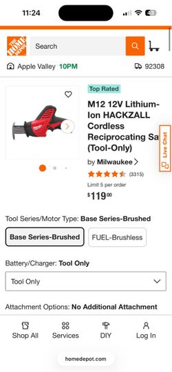 Milwaukee M12 HACKZALL Cordless Reciprocating Saw
