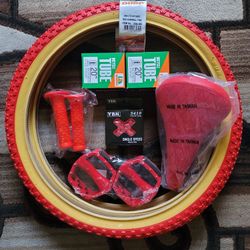 NEW Bicycle Bmx Parts Bundle 20" Red Classic