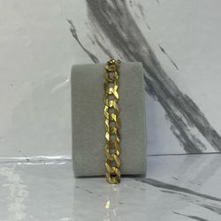 14k Flat Cuban Link Bracelet - Yellow Gold
