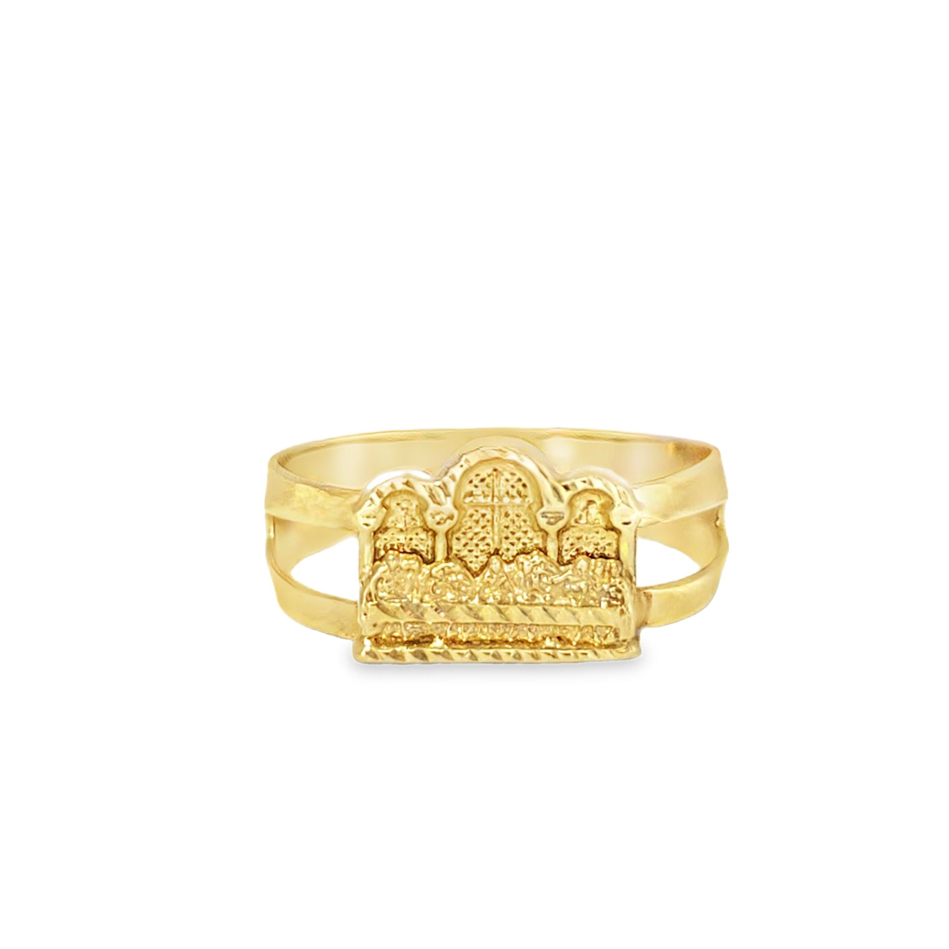 10k Yellow Gold 'Last Supper' Band Ring