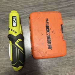 Ryobi Cordless Screwdriver – Works, No Charger (Bits Included)