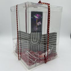 Valentines Day Gift Evening Rhinestone Bar Pattern Bowtie Clutch Bag 