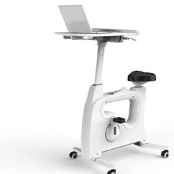 FLEXISPOT Mobile Standing Desk Adjustable Height Stand up Desk Table with Pedal Exerciser Rolling De