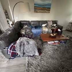 Free grey leather couch