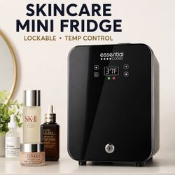 Skincare Mini Fridge with Lock & Temperature Control
