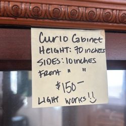 Curio Cabinet With Working Light