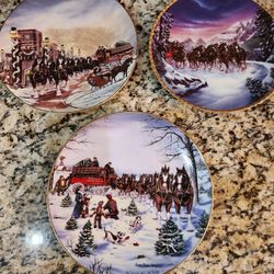 3 Collectible BUDWEISER Plates.  One Low Price 
