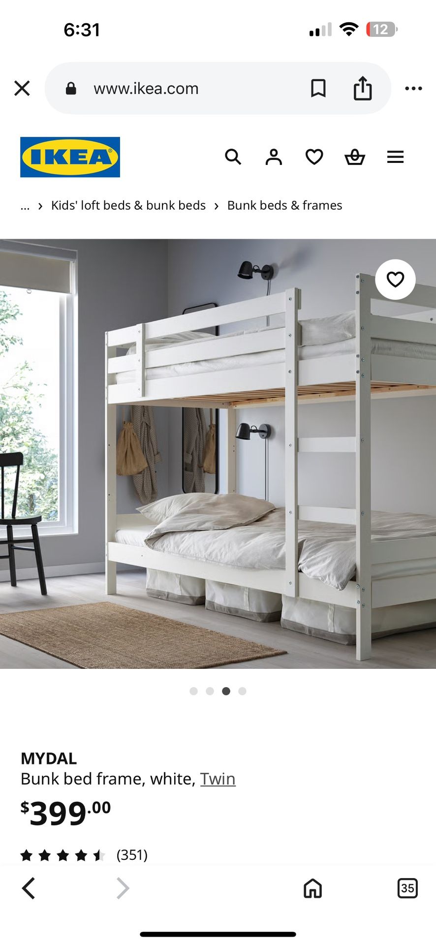 Ikea Twin bunk Bed 