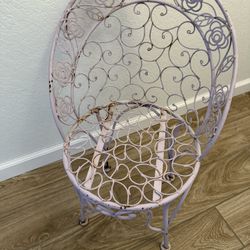 Shabby Chic Pink Wrought Iron Boudoir Chair