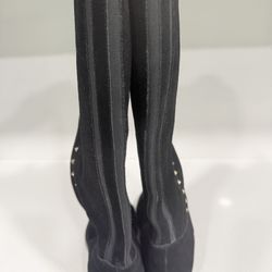 MARC FISHER Women's Tall Shaft Boots Secrit Suede Leather Black
