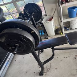 Weight Bench With Bar And Weights
