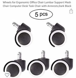 Wheels for Ergonomic Office Chair Lumbar Support Mesh Chair Computer Desk Task Chair with Armrests,Dark Black