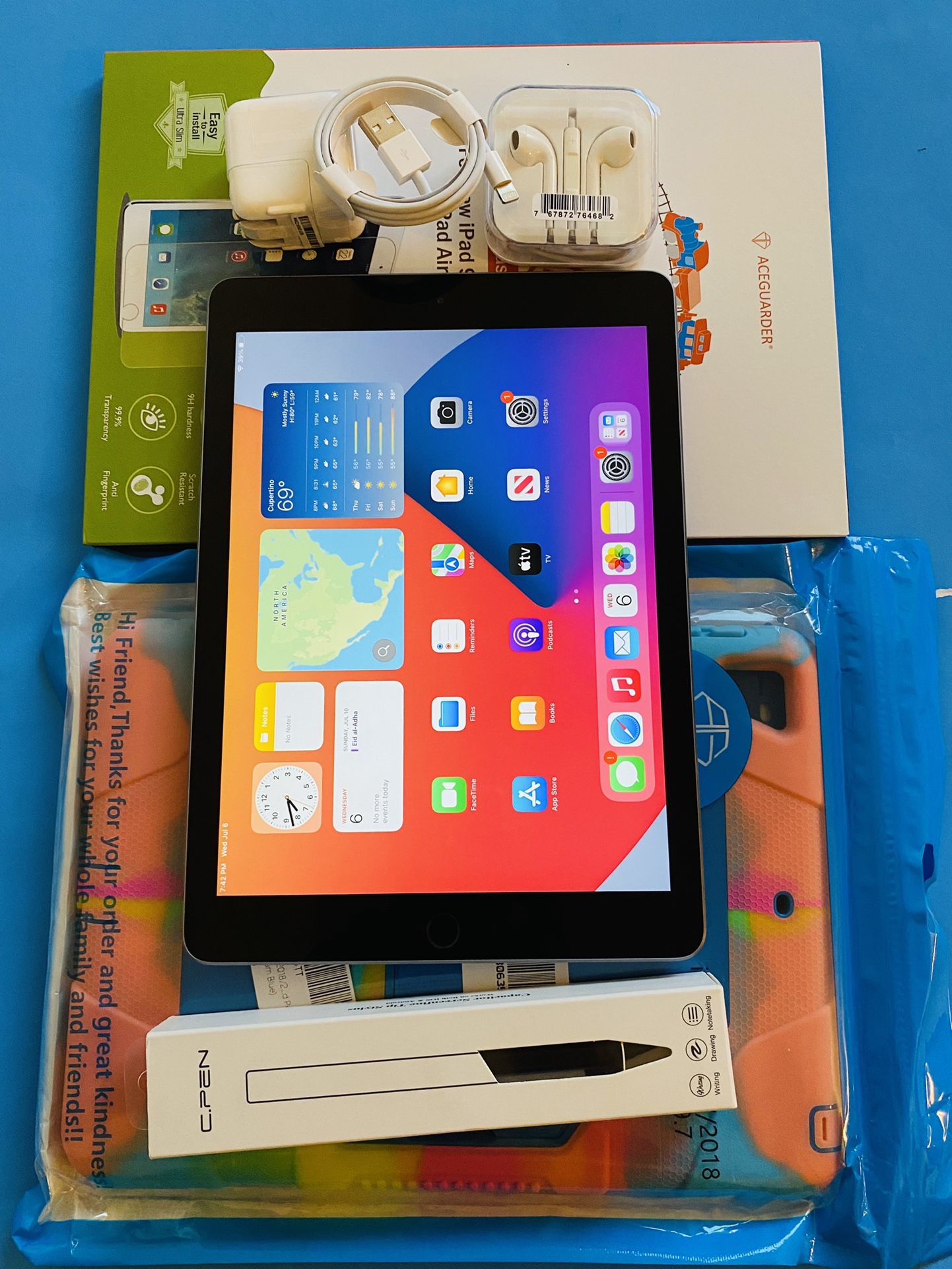 Apple IPad 6th Generation (9.7” Retina / Touch ID / iOS 15/ 2018 model) 32GB With Complete Accessories (Apple Pencil Supported)