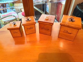 Wooden Kitchen Canister Set of 4