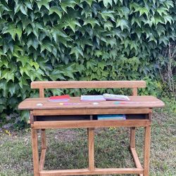 Vintage Children Double Desk 