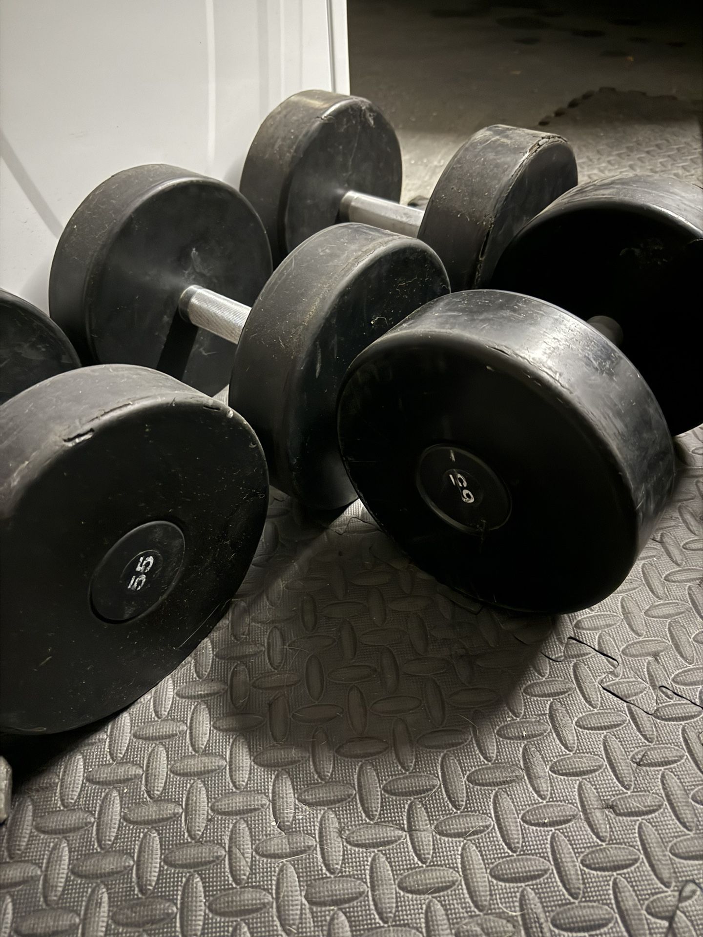 Pair Of 55 lb & 65 lb Dumbbells