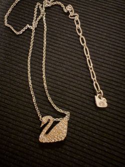Swarovski Crystal Swan Lake Bangle bracelet original and Swarovski Iconic Swan Pendant Necklace