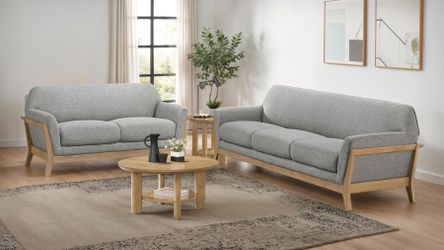 Sofa and Loveseat Grey fabric, New Especial price 
