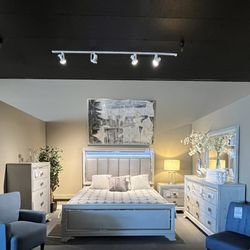 Grey 4PC King Bedroom Set 