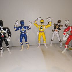 Vintage 1994 Power Rangers 8" Karate Action Figures Lot 